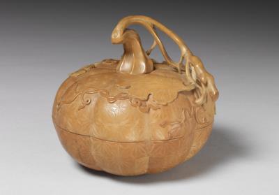 图片[2]-Gourd-shaped box with bamboo-yellow veneer. 18th century, Qing dynasty.-China Archive